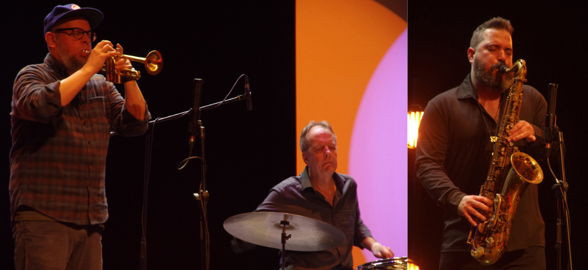 Nate Wooley (trumpet) Tom Rainey (drums) Hery Paz (tenor saxophone)