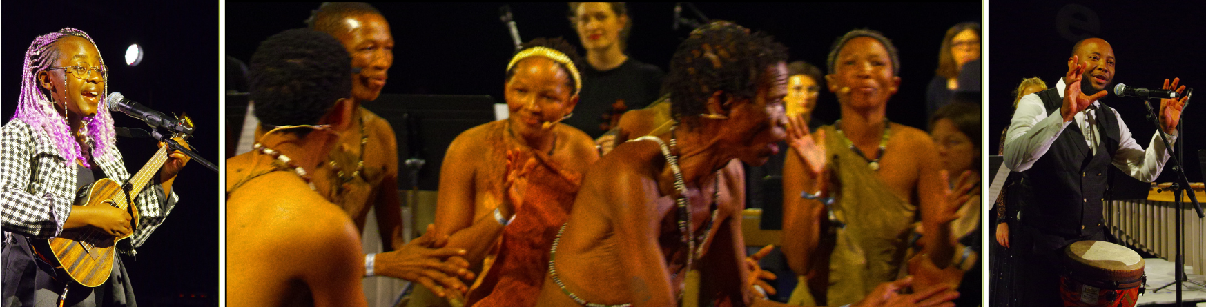 Angelina Tashiya Akawa; members of the Namibian dance troupe; Eslon Hindundu